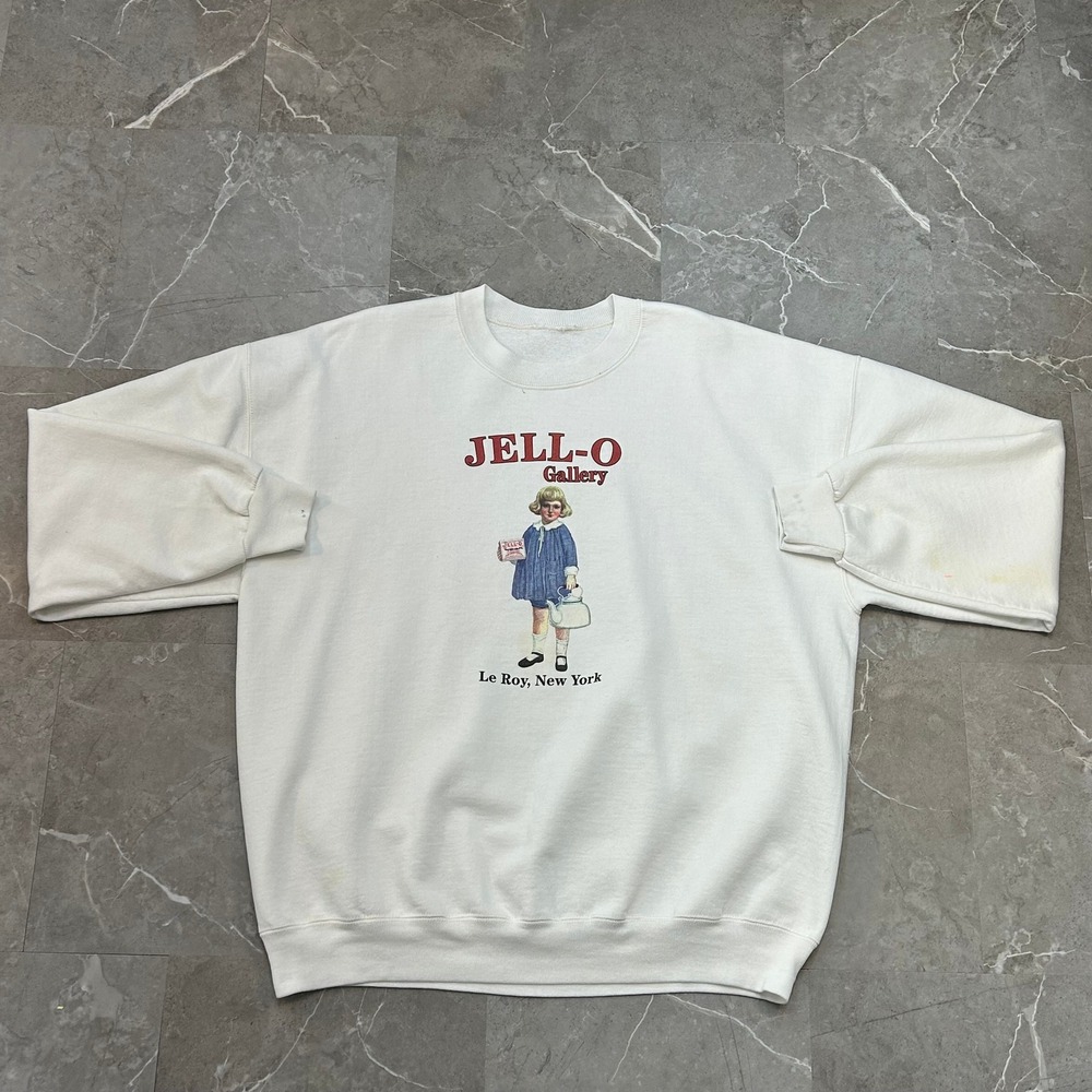 90s Vintage Jello Museum Sweatshirt Mens XL Pullover Crewneck Jell-O Distressed